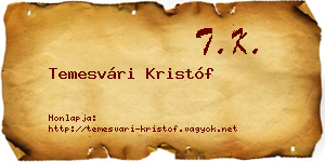 Temesvári Kristóf névjegykártya