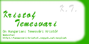 kristof temesvari business card