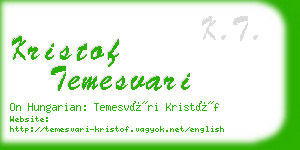 kristof temesvari business card